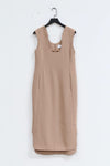 mame kurogouchi deep neck sleeveless dress MM22SS DR024 beige
